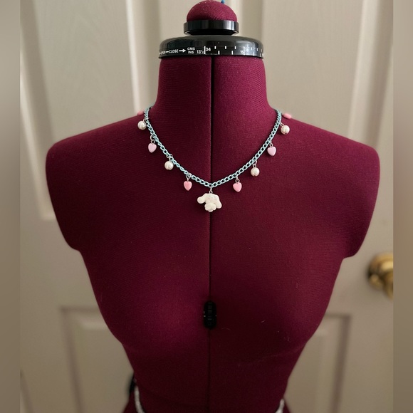 Cinnamoroll Blue Heart Pearl Necklace - Picture 2 of 3